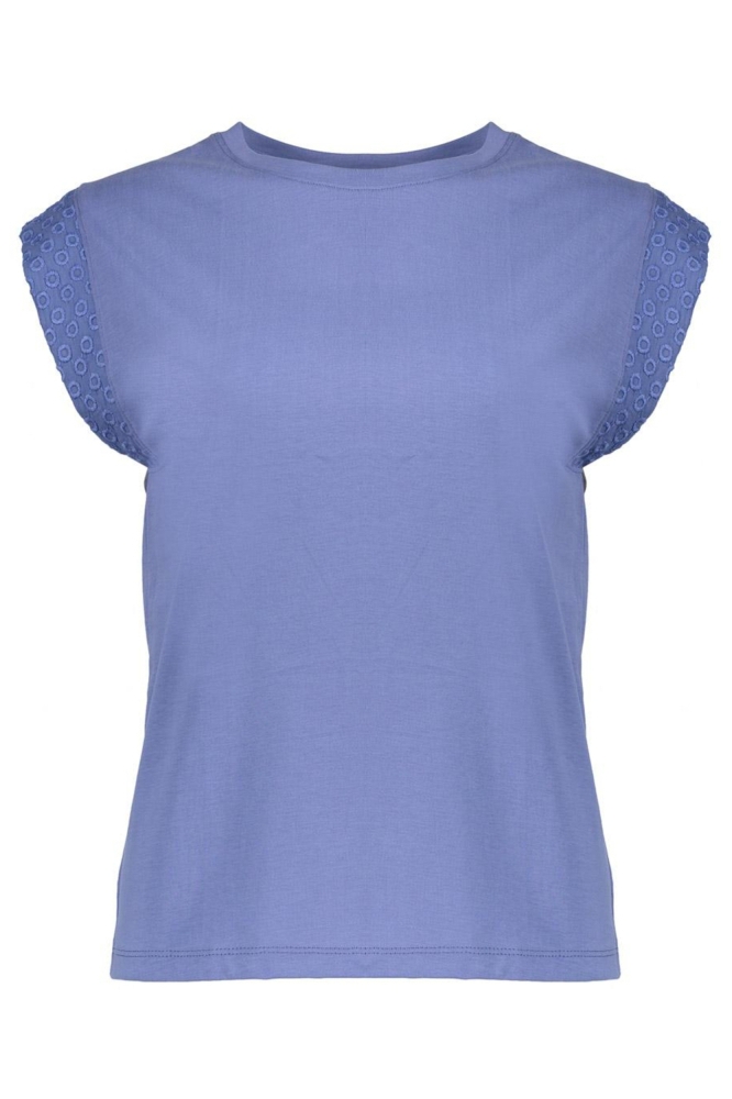 T SHIRT MET KORTE MOUWEN EN BRODERIE DETAILS 52391 40 000625 BLUE